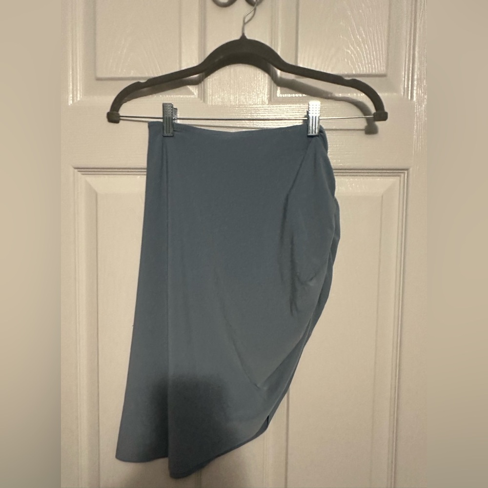 NWT Norma Kamali Side Drape Mini Skirt